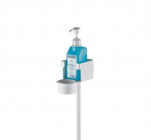 Disinfectant stand with bracket