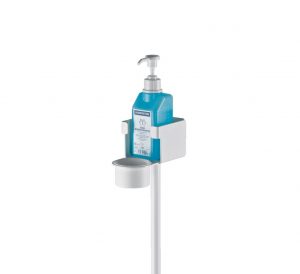 Disinfectant stand with bracket